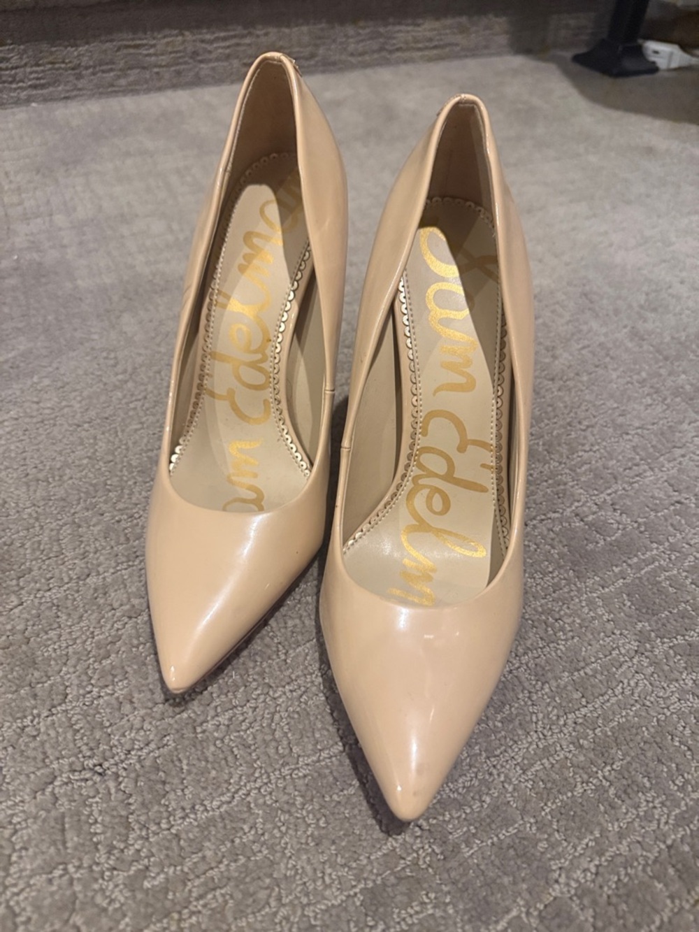 Sam Edelman Nude Patent Pointed-Toe Pumps